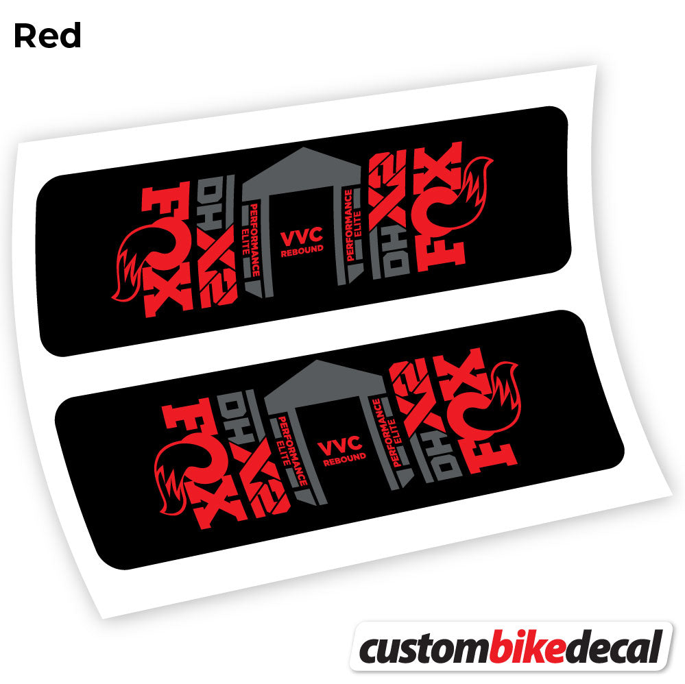 Red decal for Fox DHX2 Elite 2021 rear shock – bike sticker vinyl