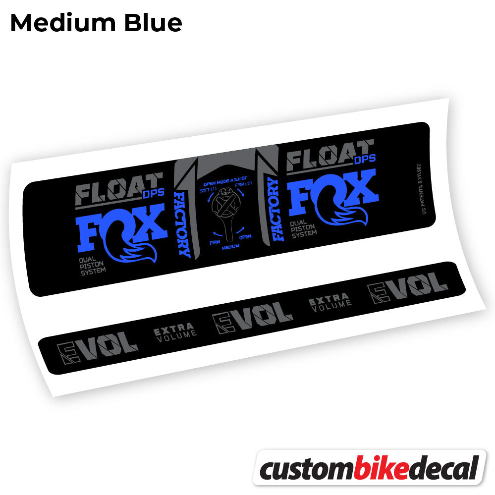 Medium Blue decal for Fox DPS Factory 3Pos 2021 rear shock – bike sticker vinyl