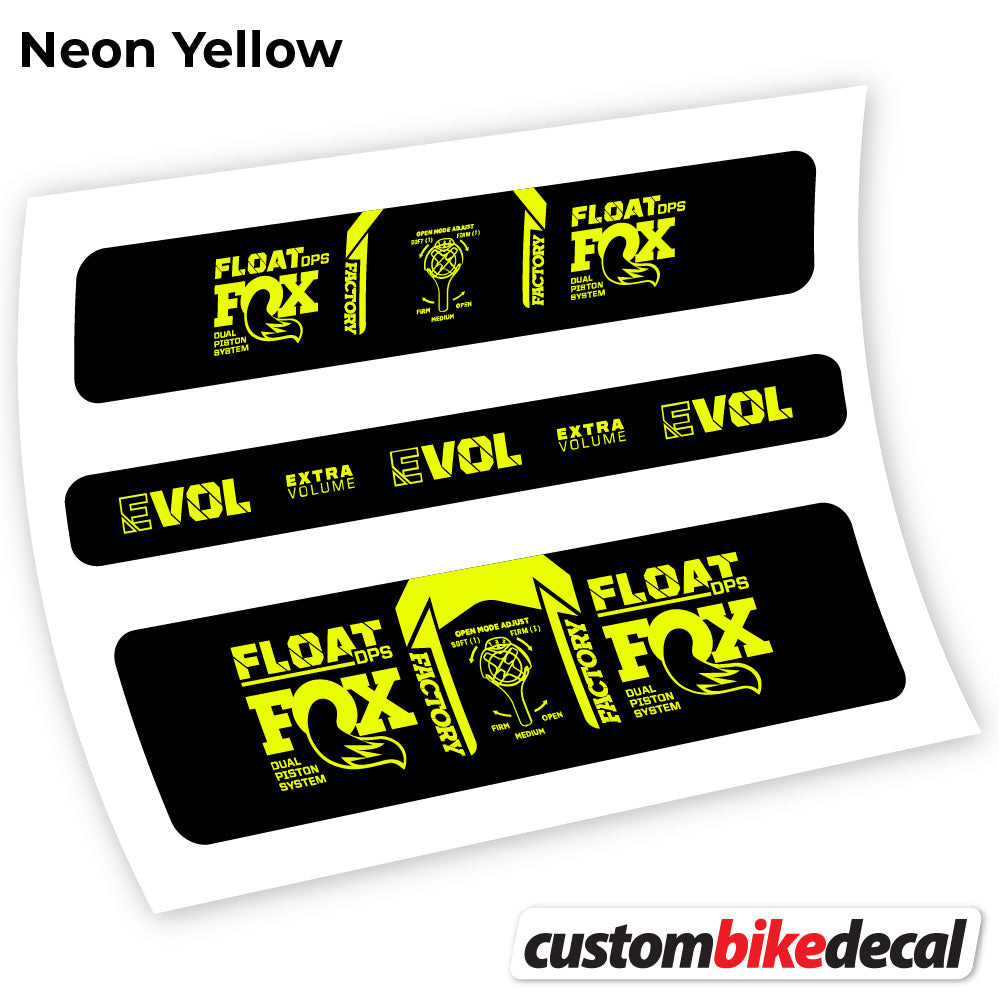 Neon Yellow decal for Fox DPS Factory 2021 rear shock – bike sticker vinyl