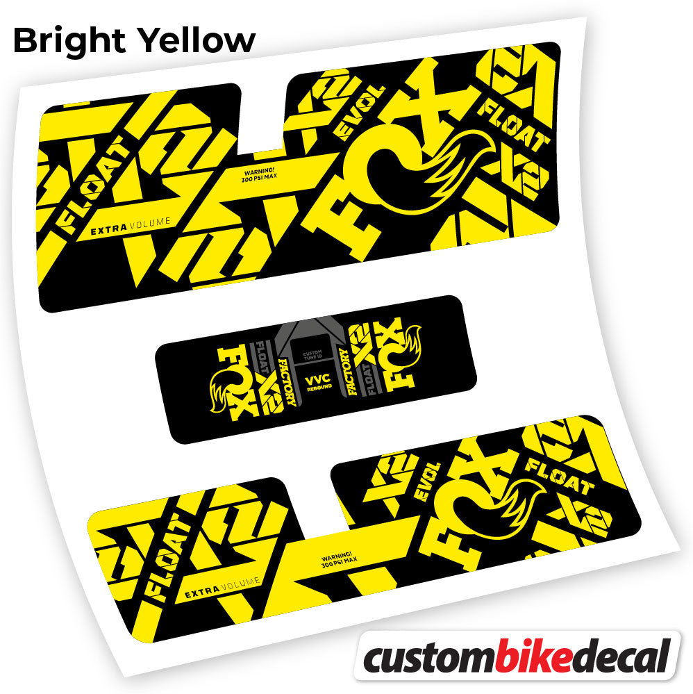 Yellow decal for Fox X2 Factory 2021 rear shock – bike sticker vinyl