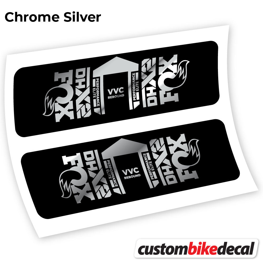 Chrome Silver decal for Fox DHX2 Elite 2021 rear shock – bike sticker vinyl