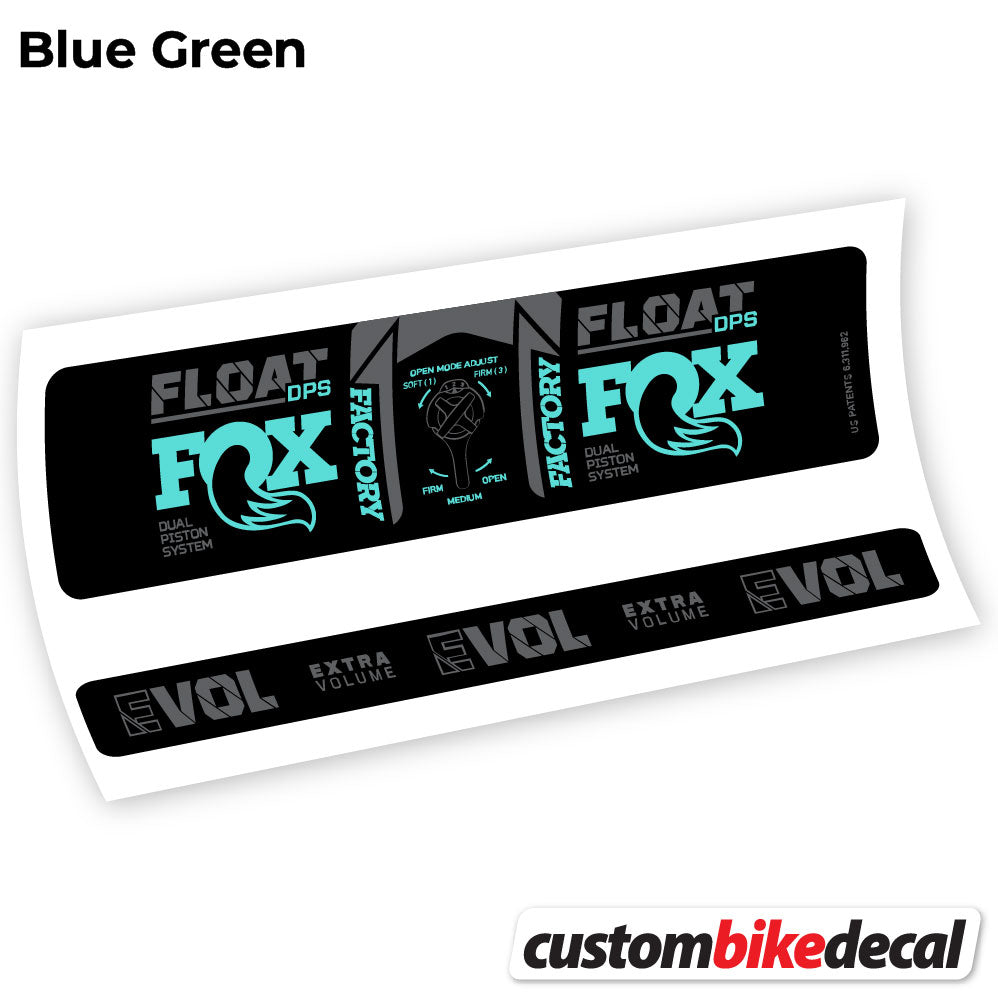 Blue Green decal for Fox DPS Factory 3Pos 2021 rear shock – bike sticker vinyl