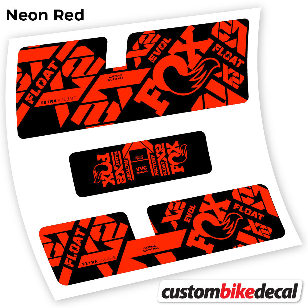 Neon Red decal for Fox X2 Factory 2021 rear shock – bike sticker vinyl