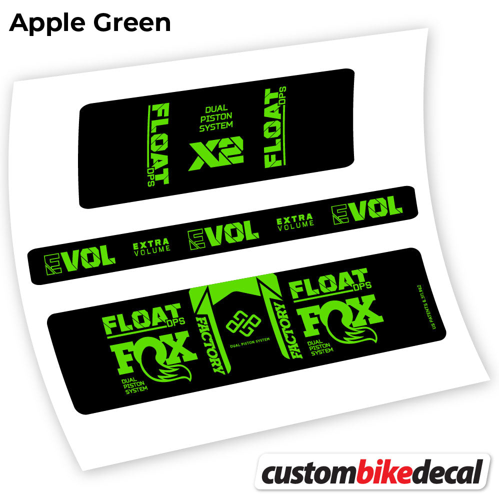 Apple Green decal for Fox Float DPS X2 2021 rear shock – bike sticker vinyl