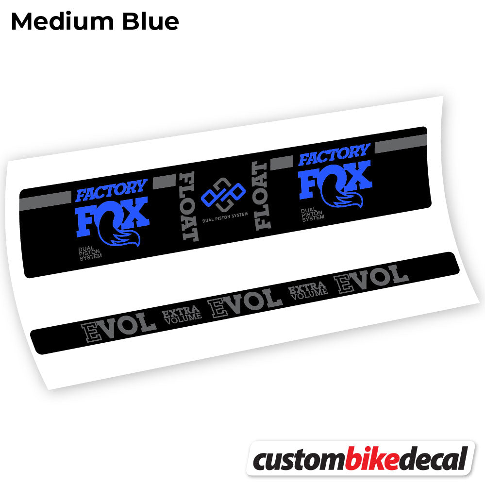 Medium Blue decal for Fox Float Factory Float rear shock – bike sticker vinyl