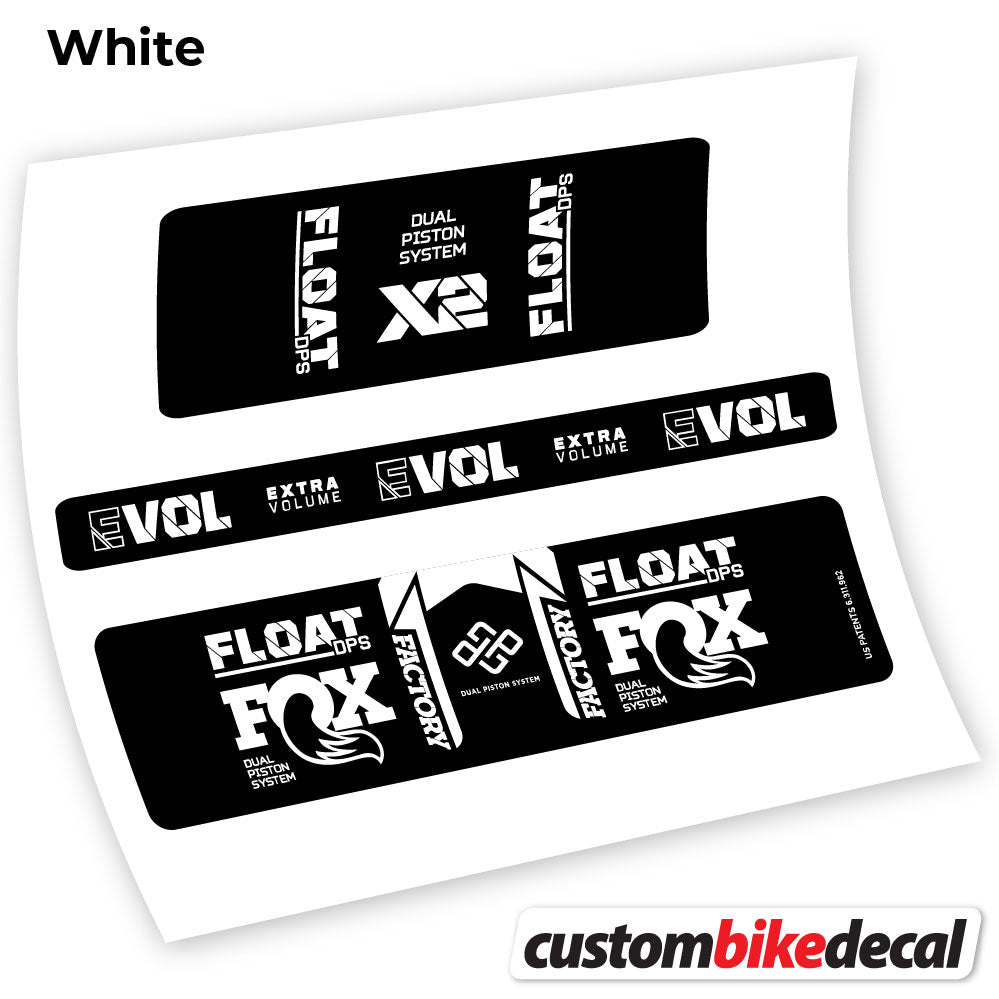 White decal for Fox Float DPS X2 2021 rear shock – bike sticker vinyl