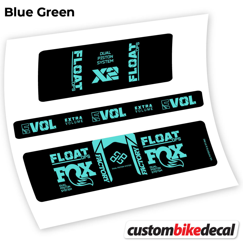 Blue Green decal for Fox Float DPS X2 2021 rear shock – bike sticker vinyl
