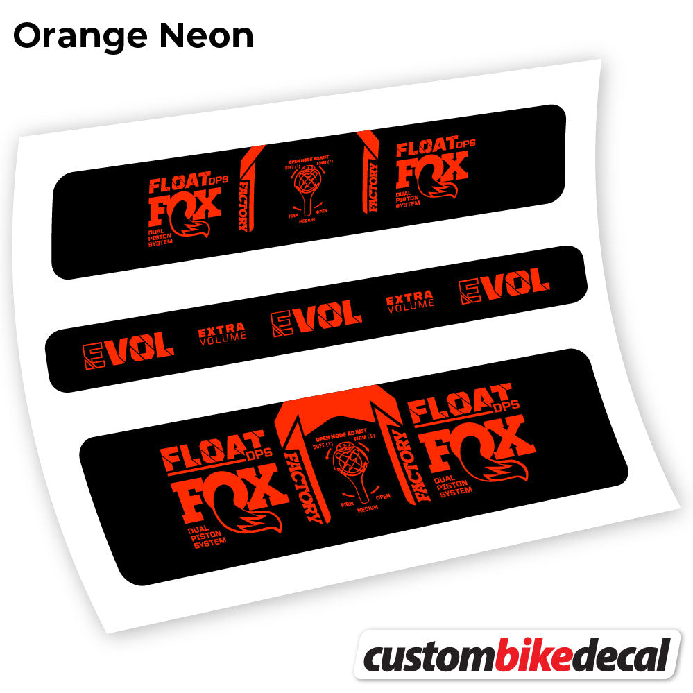 Orange Neon decal for Fox DPS Factory 2021 rear shock – bike sticker vinyl