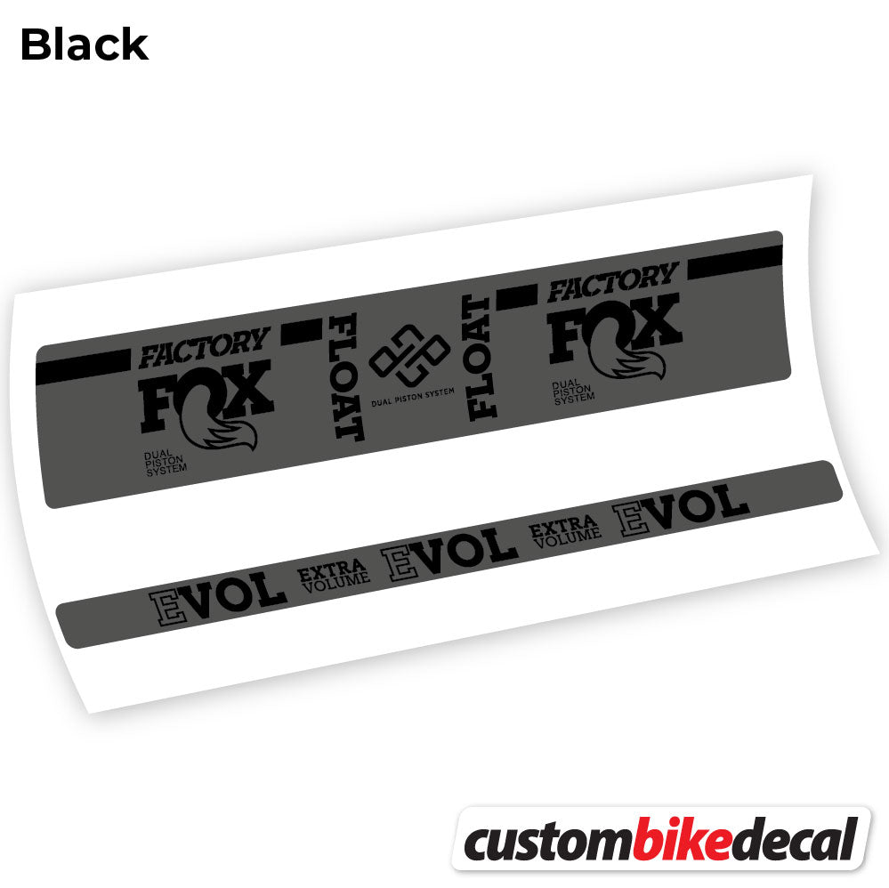 Matte Black+Gloss Black decal for Fox Float Factory Float rear shock – bike sticker vinyl