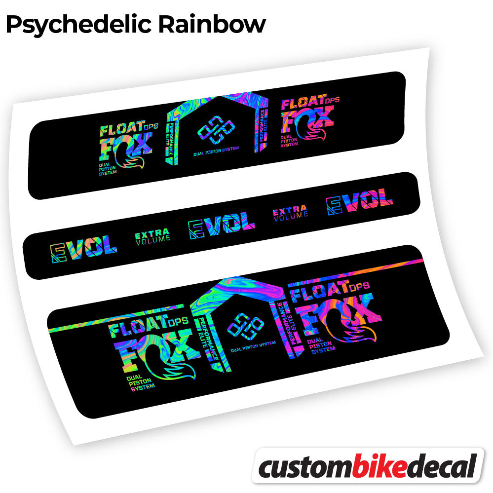 Psychedelic  Rainbow decal for Fox DPS Performance Elite 2021 Remote rear shock – bike sticker vinyl