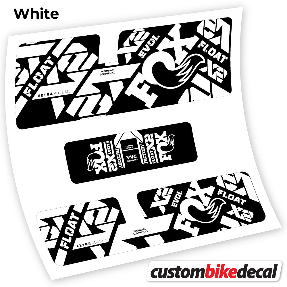 White decal for Fox X2 Factory 2021 rear shock – bike sticker vinyl