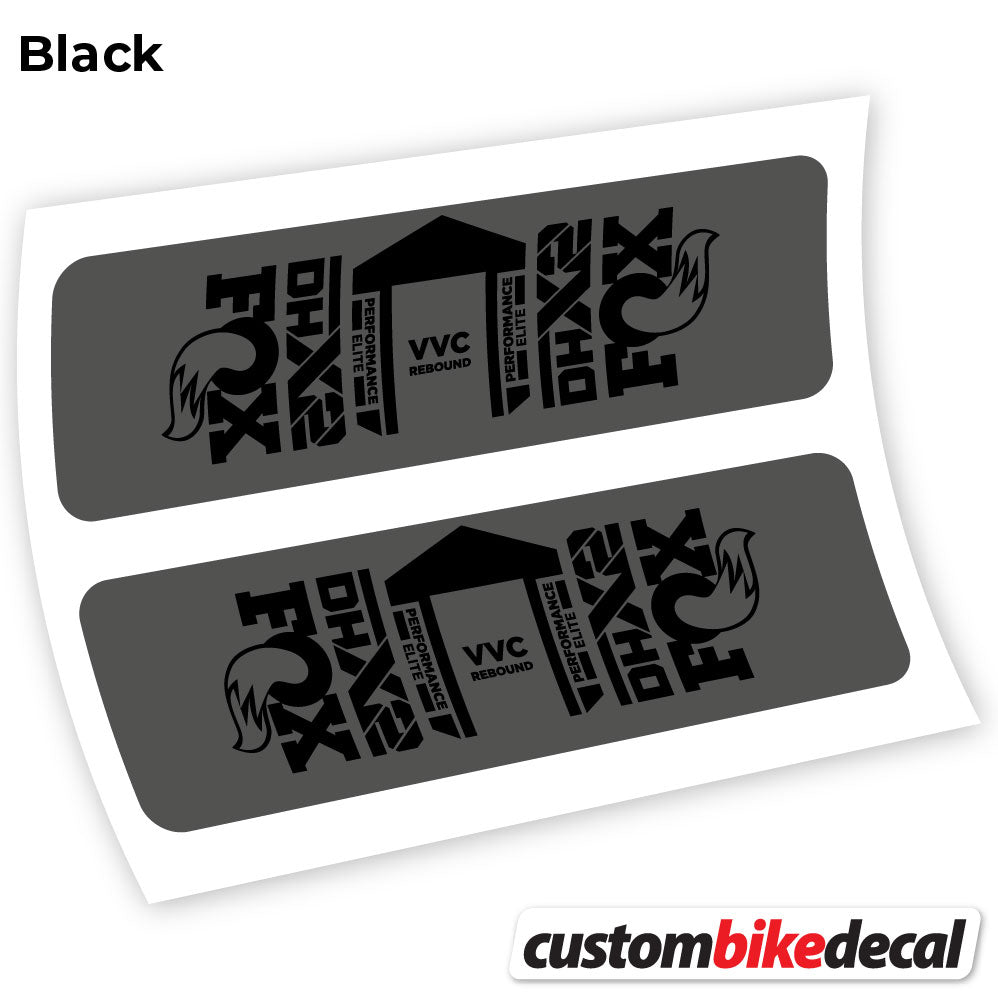 Matte Black+Gloss Black decal for Fox DHX2 Elite 2021 rear shock – bike sticker vinyl