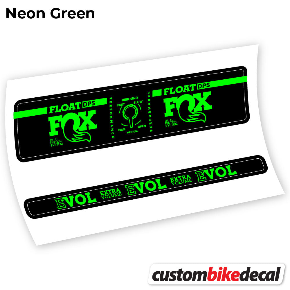 Neon Green decal for Fox Float DPS Performance rear shock – bike sticker vinyl