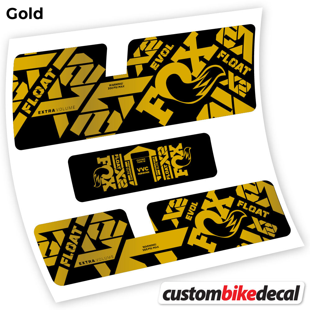 Gold decal for Fox X2 Performance Elite 2021 rear shock – bike sticker vinyl
