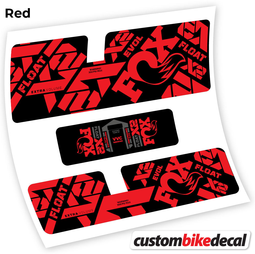 Red decal for Fox X2 Performance Elite 2021 rear shock – bike sticker vinyl