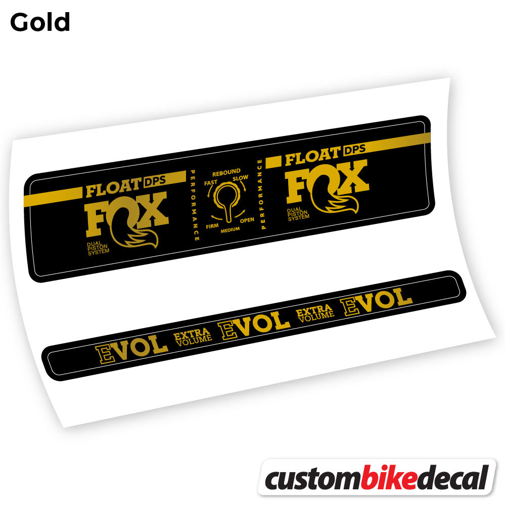 Gold decal for Fox Float DPS Performance rear shock – bike sticker vinyl