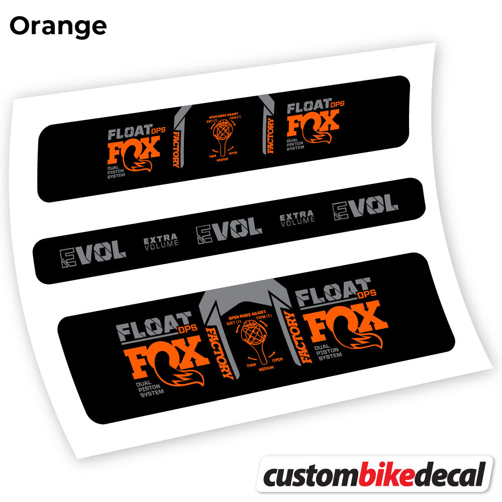 Orange decal for Fox DPS Factory 2021 rear shock – bike sticker vinyl