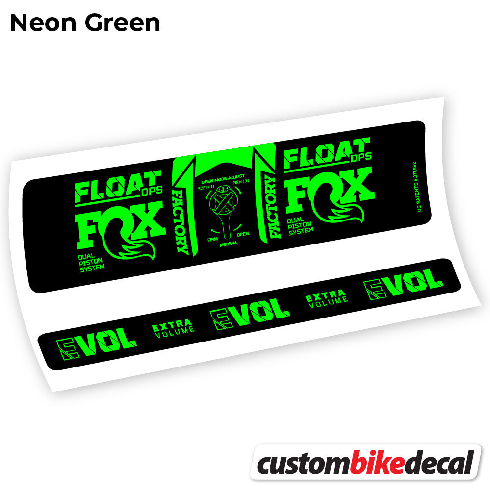 Neon Green decal for Fox DPS Factory 3Pos 2021 rear shock – bike sticker vinyl