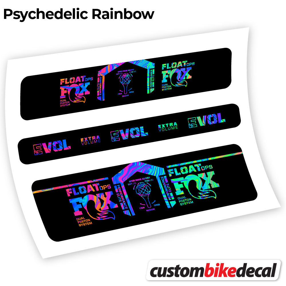 Psychedelic  Rainbow decal for Fox DPS Elite 2021 rear shock – bike sticker vinyl