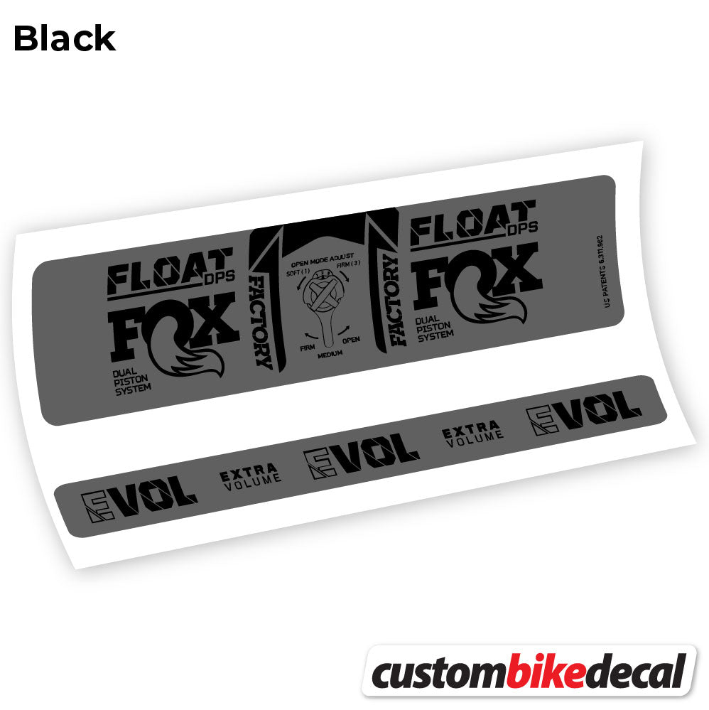 Matte Black+Gloss Black decal for Fox DPS Factory 3Pos 2021 rear shock – bike sticker vinyl
