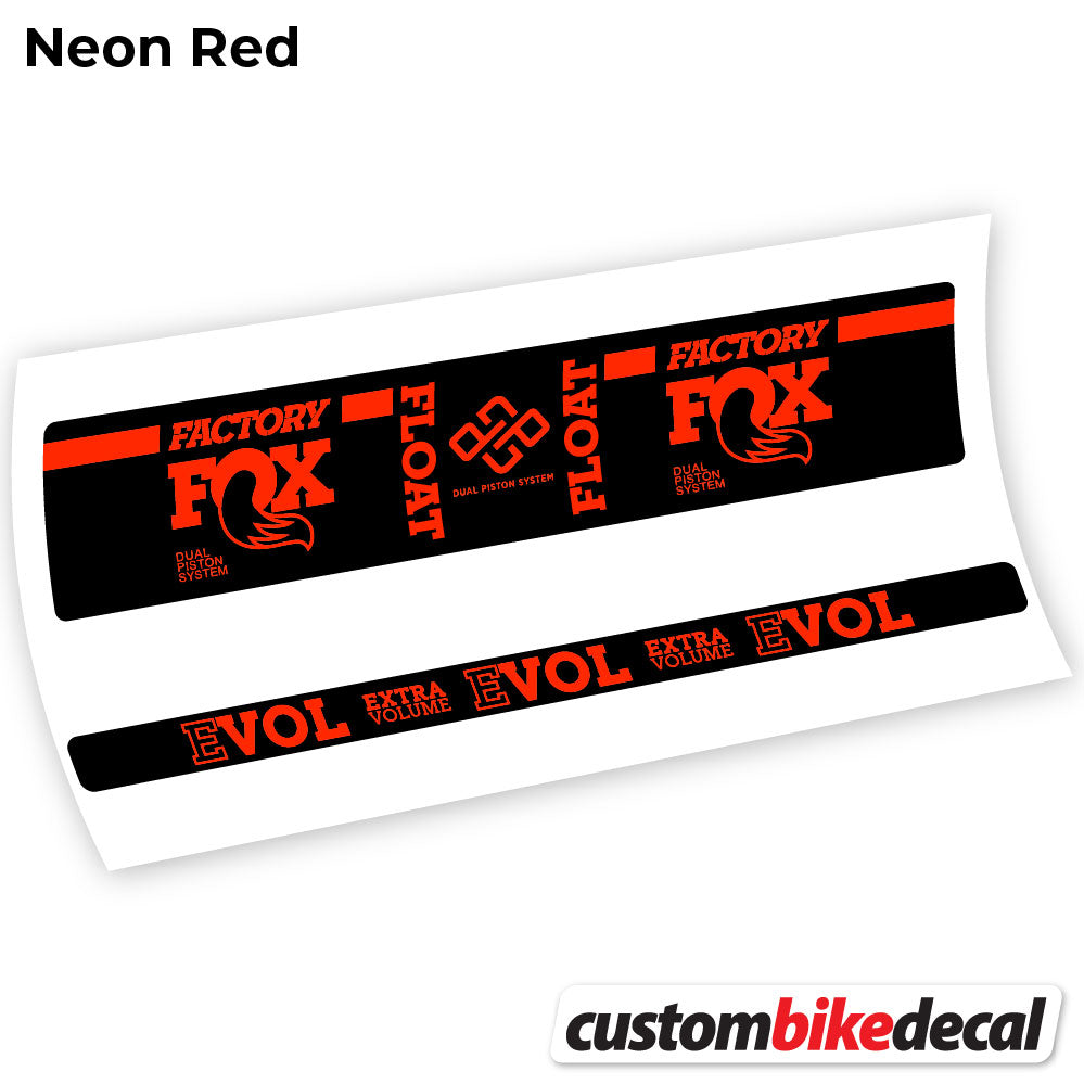 Neon Red decal for Fox Float Factory Float rear shock – bike sticker vinyl