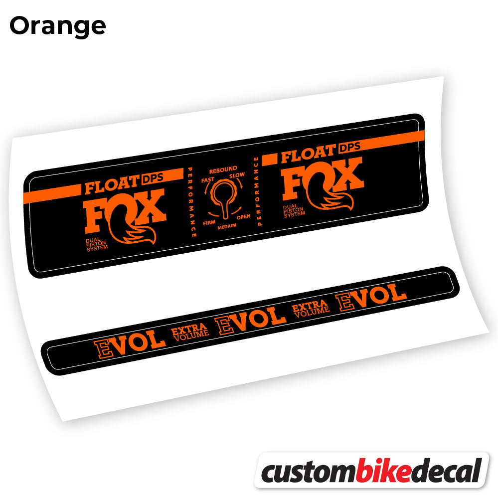 Orange decal for Fox Float DPS Performance rear shock – bike sticker vinyl