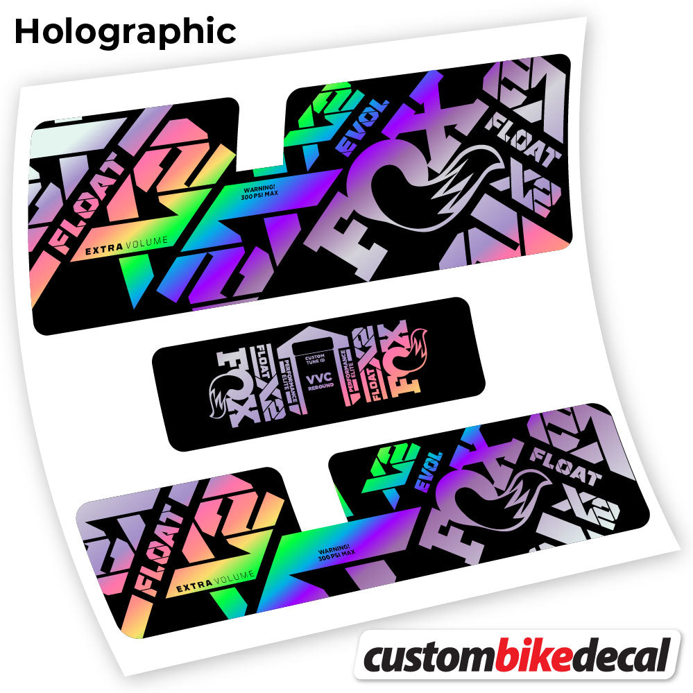 Hollographic decal for Fox X2 Performance Elite 2021 rear shock – bike sticker vinyl