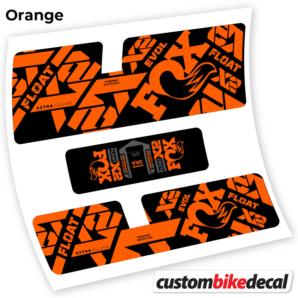 Orange decal for Fox X2 Performance Elite 2021 rear shock – bike sticker vinyl