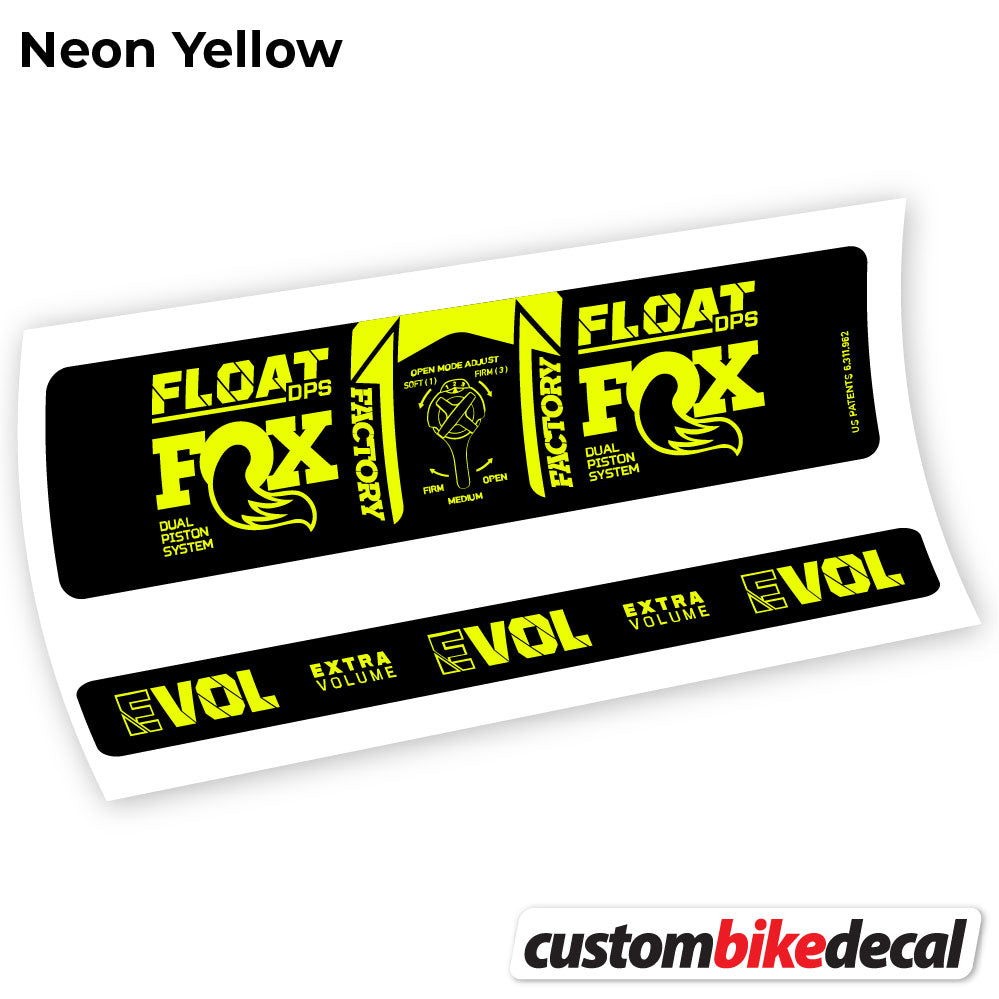 Neon Yellow decal for Fox DPS Factory 3Pos 2021 rear shock – bike sticker vinyl