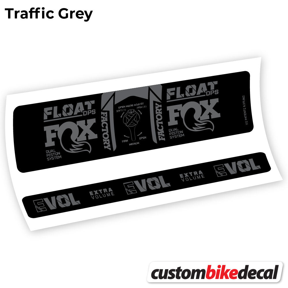 Trafc Grey decal for Fox DPS Factory 3Pos 2021 rear shock – bike sticker vinyl