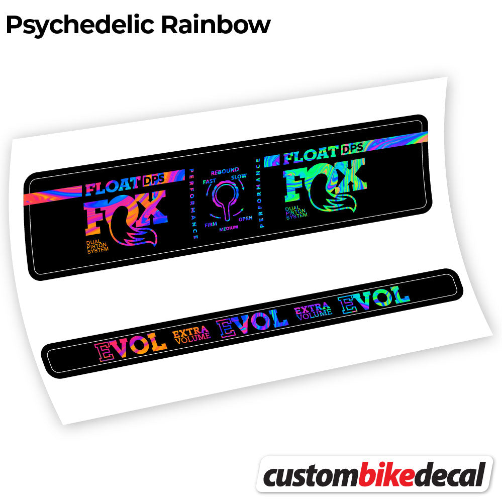 Psychedelic  Rainbow decal for Fox Float DPS Performance rear shock – bike sticker vinyl