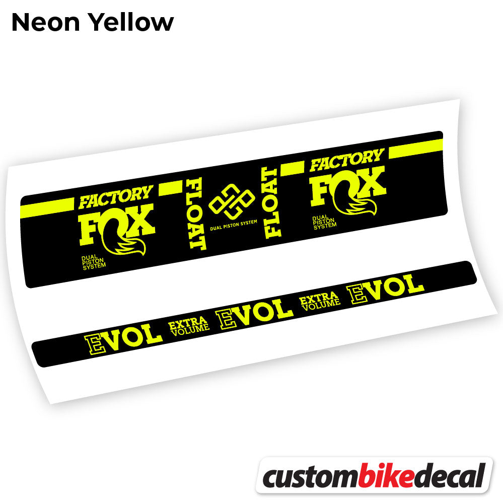Neon Yellow decal for Fox Float Factory Float rear shock – bike sticker vinyl