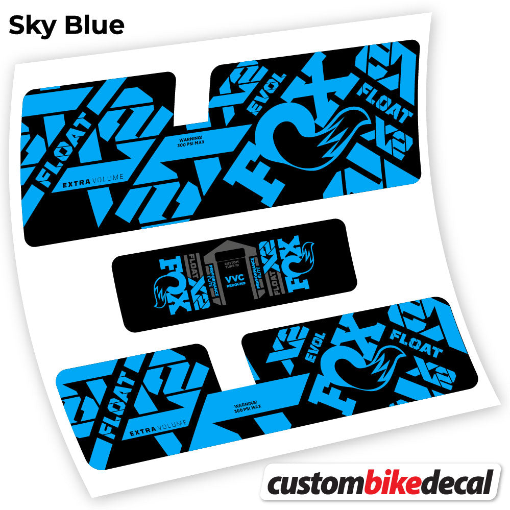 Sky Blue decal for Fox X2 Performance Elite 2021 rear shock – bike sticker vinyl