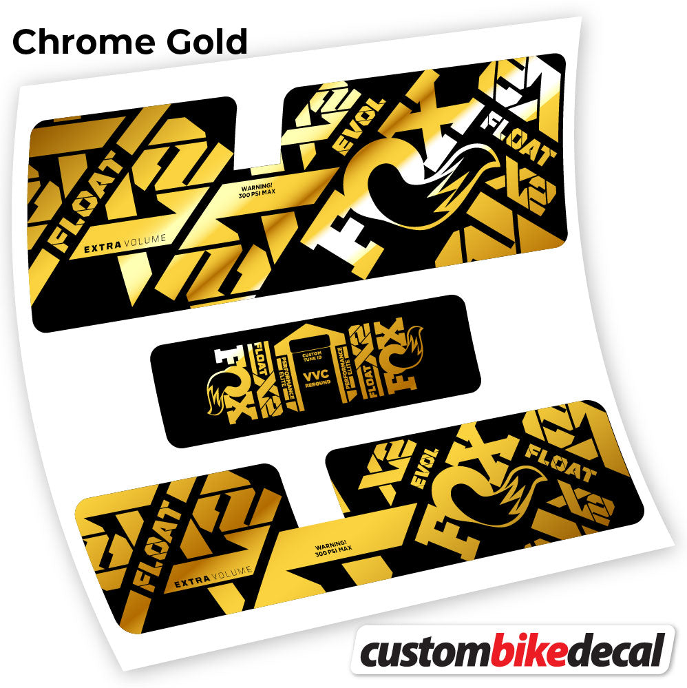 Chrome Gold decal for Fox X2 Performance Elite 2021 rear shock – bike sticker vinyl