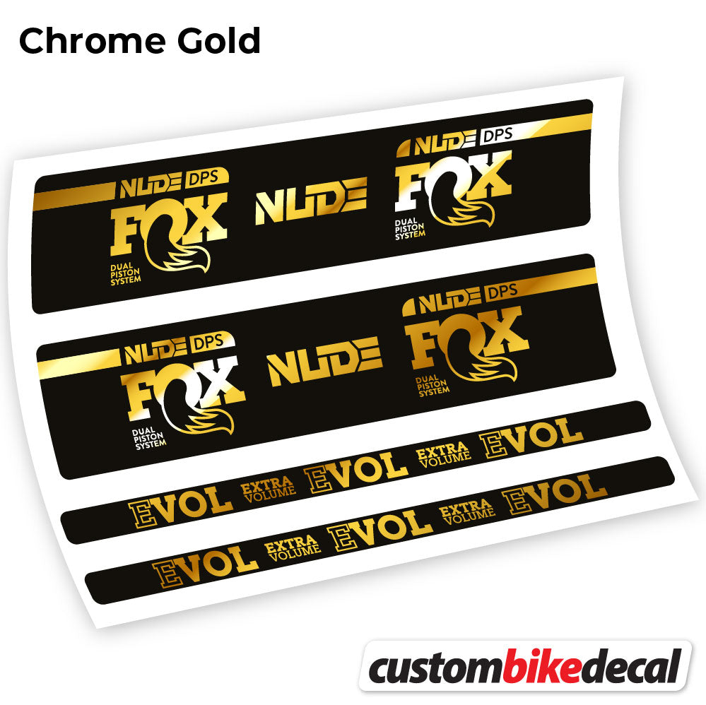 Chrome Gold decal for Fox Nude DPS rear shock – bike sticker vinyl