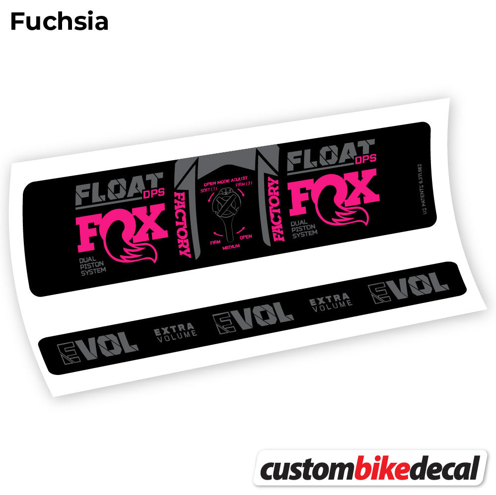 Fuchsia decal for Fox DPS Factory 3Pos 2021 rear shock – bike sticker vinyl