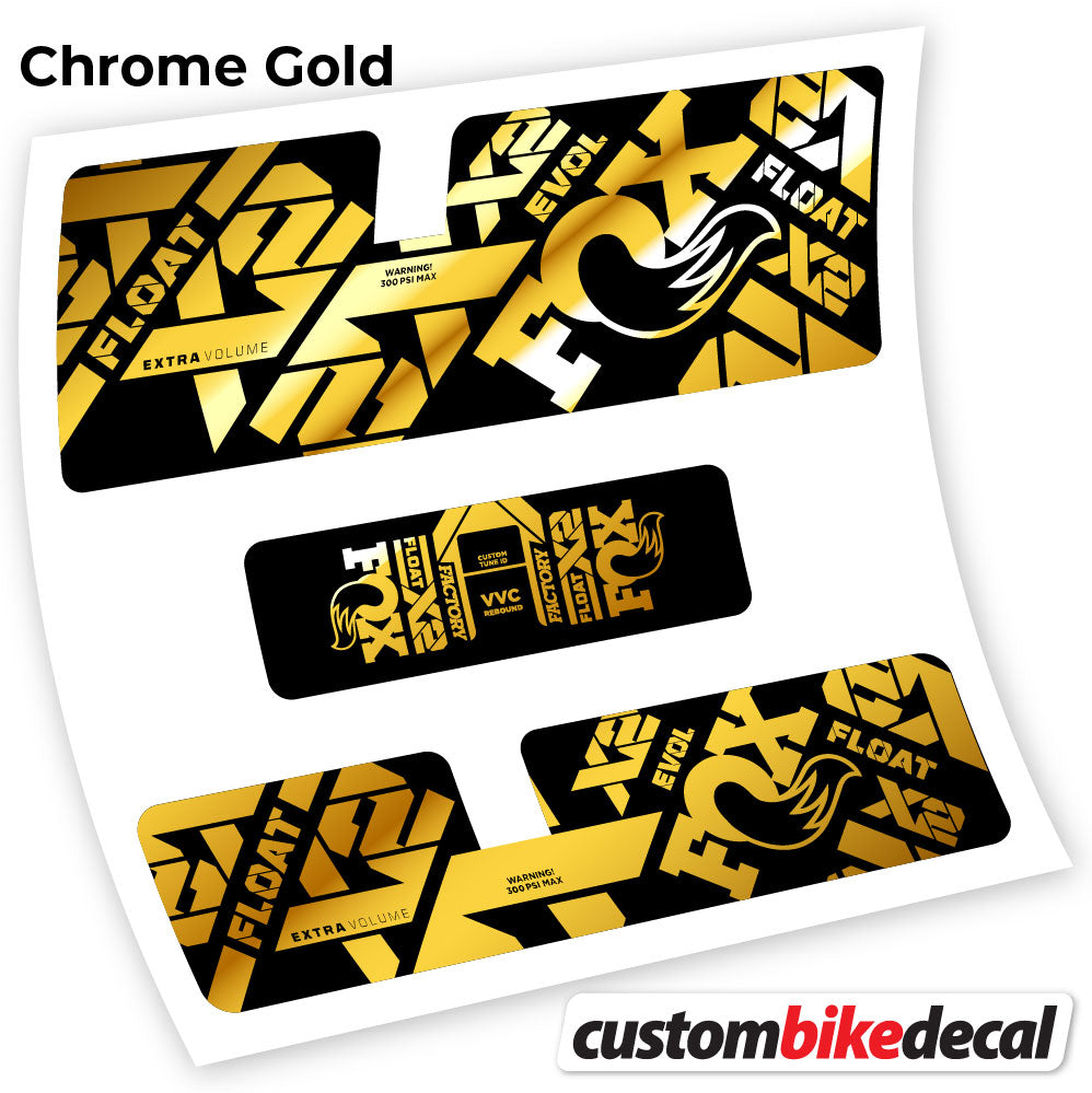 Chrome Gold decal for Fox X2 Factory 2021 rear shock – bike sticker vinyl
