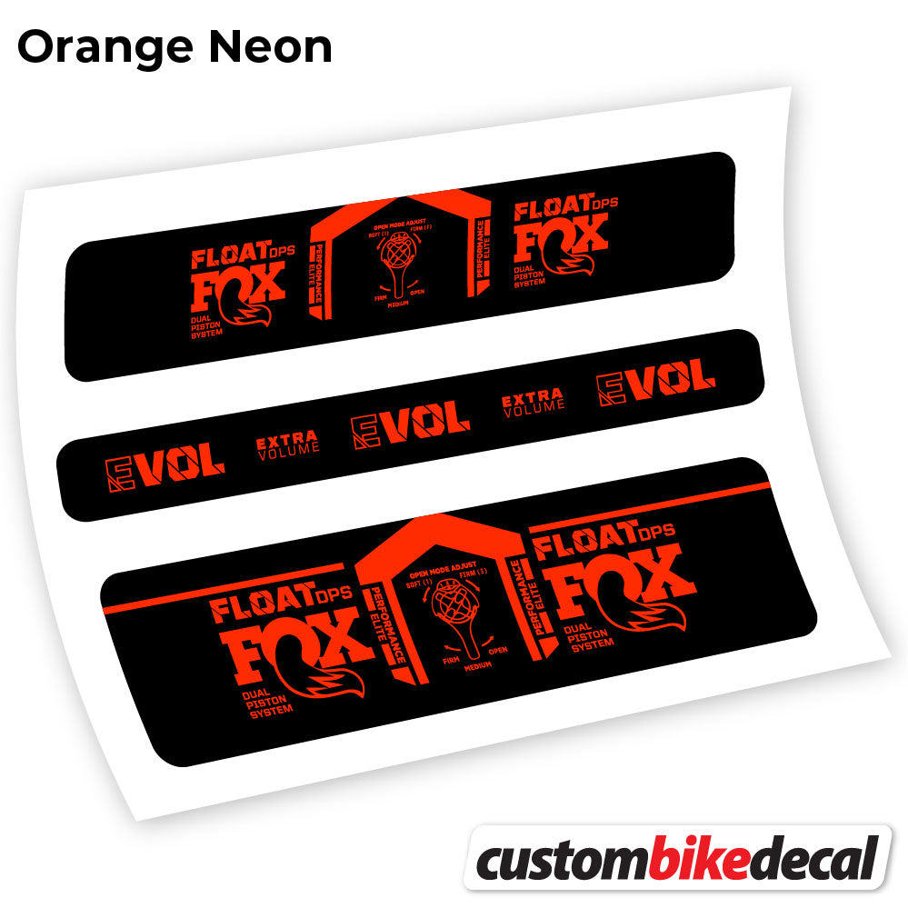 Orange Neon decal for Fox DPS Elite 2021 rear shock – bike sticker vinyl