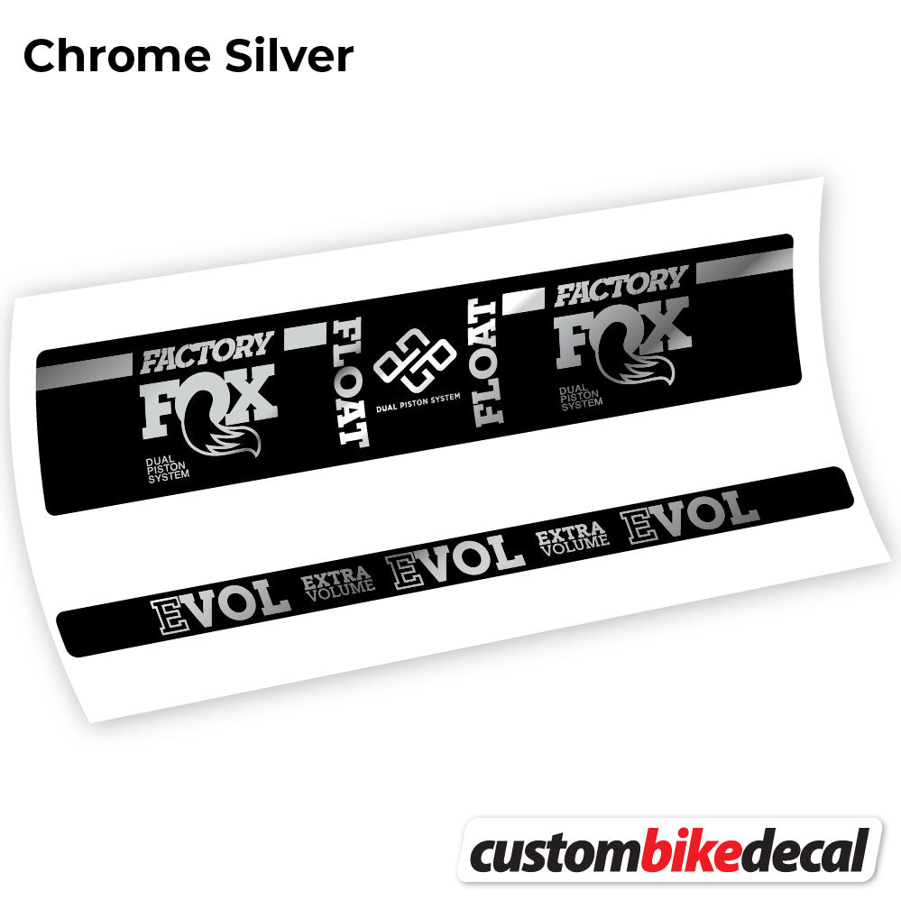 Chrome Silver decal for Fox Float Factory Float rear shock – bike sticker vinyl