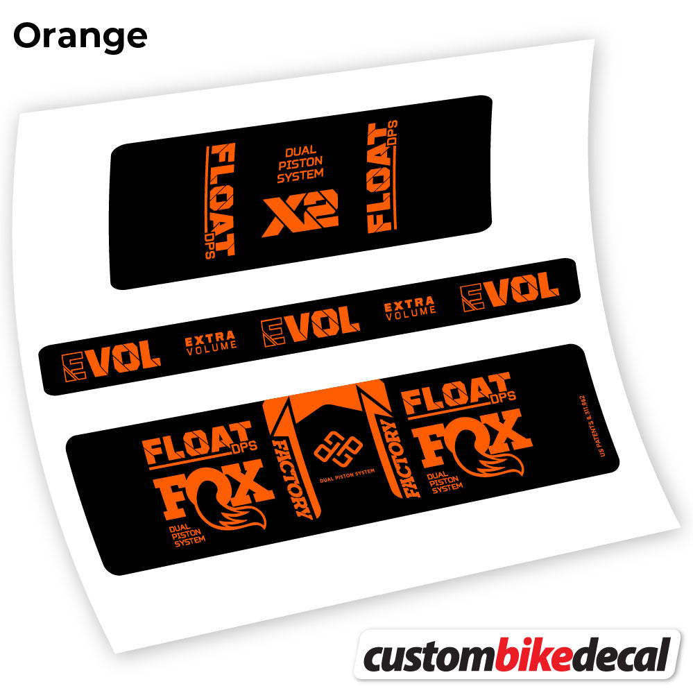Orange decal for Fox Float DPS X2 2021 rear shock – bike sticker vinyl