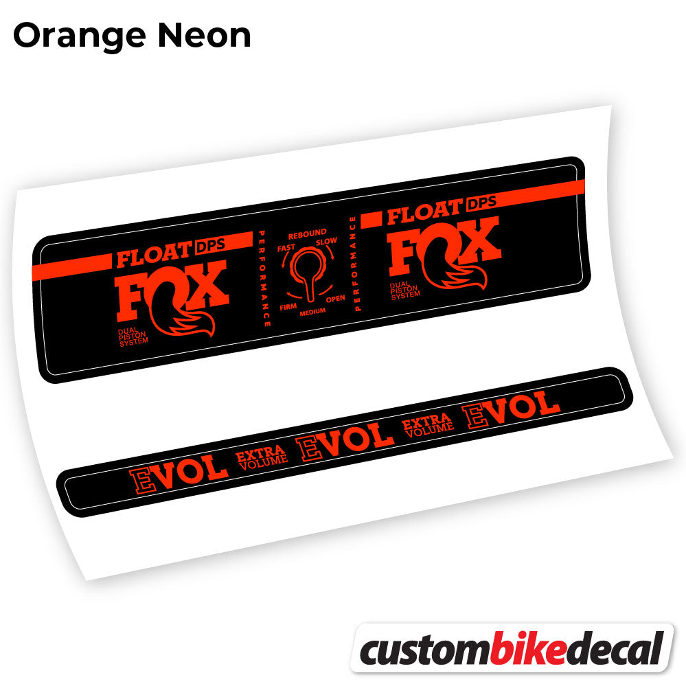 Orange Neon decal for Fox Float DPS Performance rear shock – bike sticker vinyl