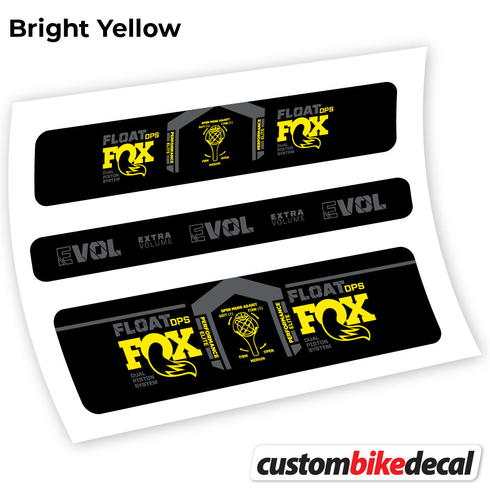 Yellow decal for Fox DPS Elite 2021 rear shock – bike sticker vinyl