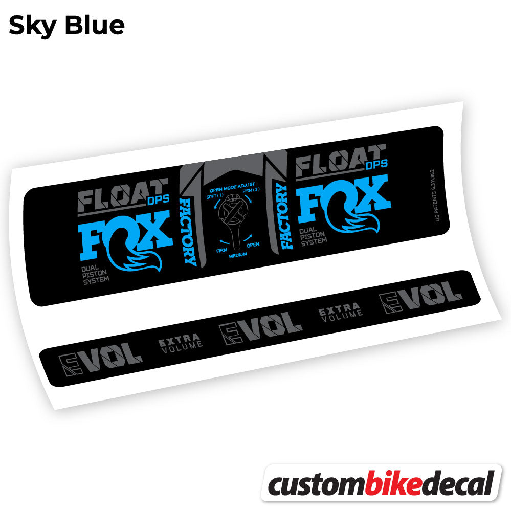 Sky Blue decal for Fox DPS Factory 3Pos 2021 rear shock – bike sticker vinyl