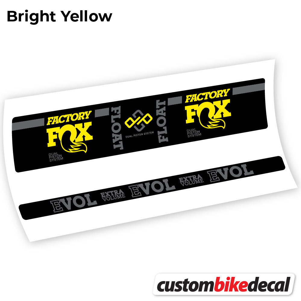 Yellow decal for Fox Float Factory Float rear shock – bike sticker vinyl