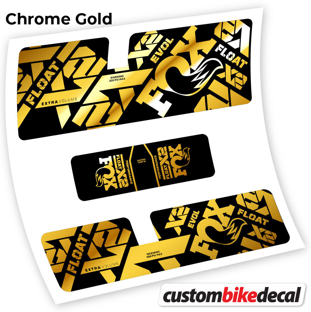 Chrome Gold decal for Fox X2 Performance 2021 rear shock – bike sticker vinyl