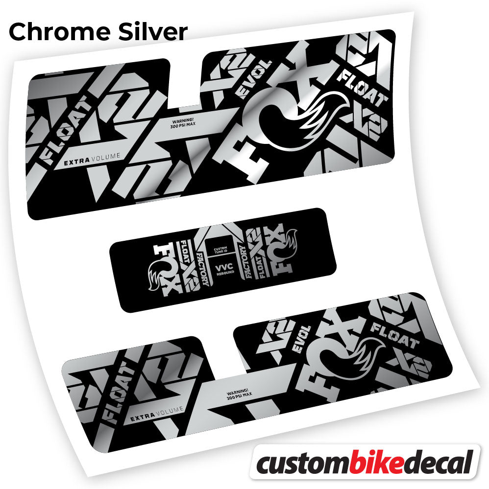 Chrome Silver decal for Fox X2 Factory 2021 rear shock – bike sticker vinyl