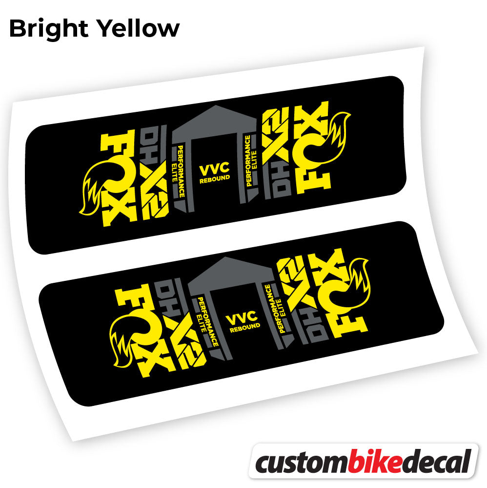 Yellow decal for Fox DHX2 Elite 2021 rear shock – bike sticker vinyl