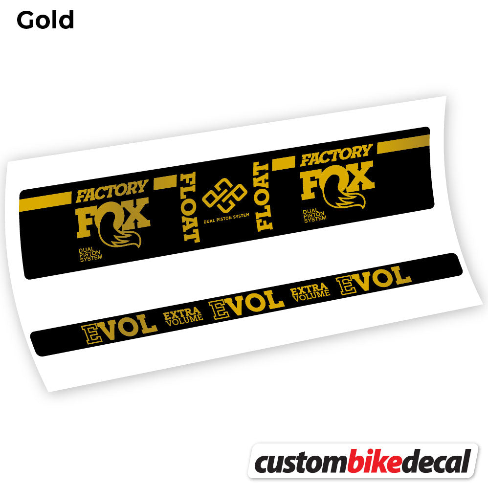Gold decal for Fox Float Factory Float rear shock – bike sticker vinyl
