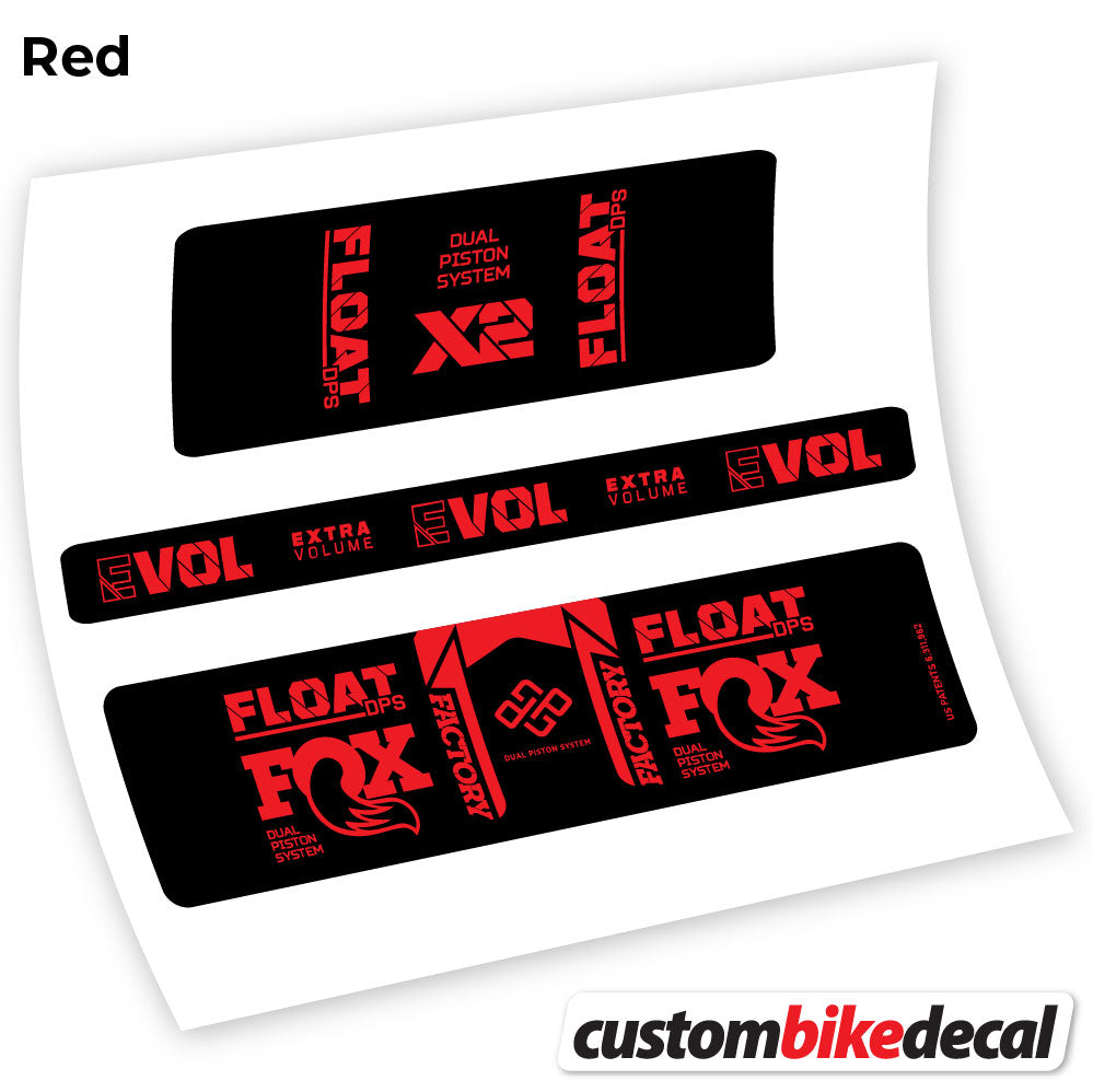 Red decal for Fox Float DPS X2 2021 rear shock – bike sticker vinyl