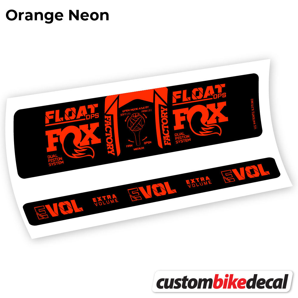 Orange Neon decal for Fox DPS Factory 3Pos 2021 rear shock – bike sticker vinyl